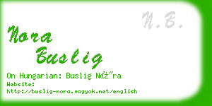 nora buslig business card